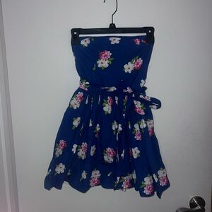 Abercrombie & Fitch y2k blue Hawaiian mini bow dress strapless